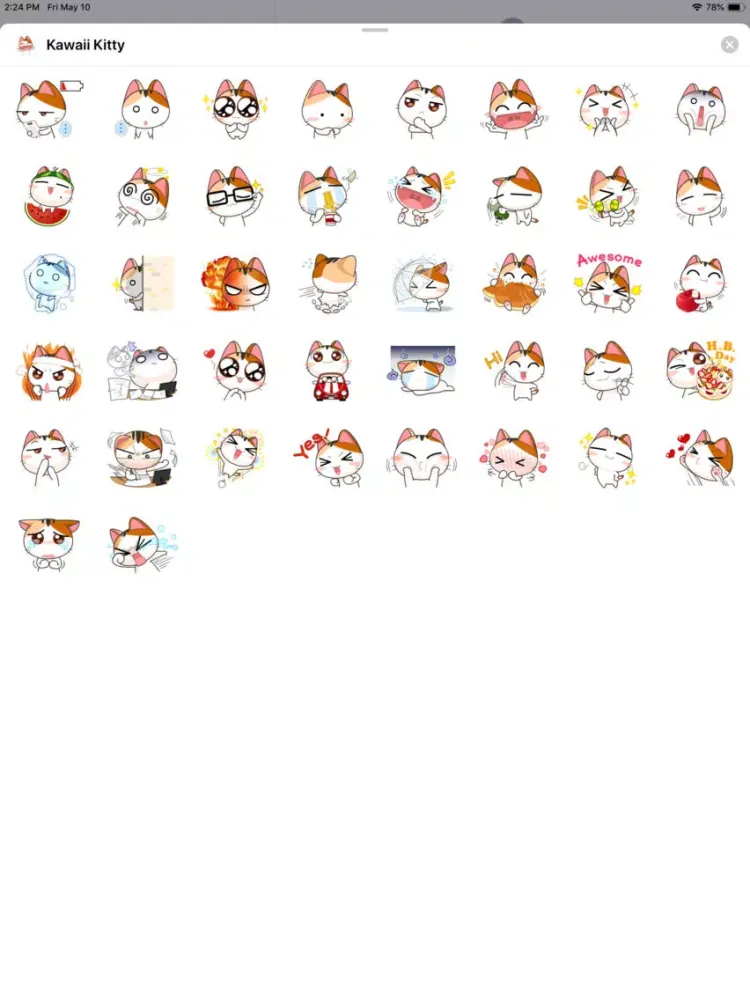 Kawaii Kitty Sticker Pack iPad  Screenshots