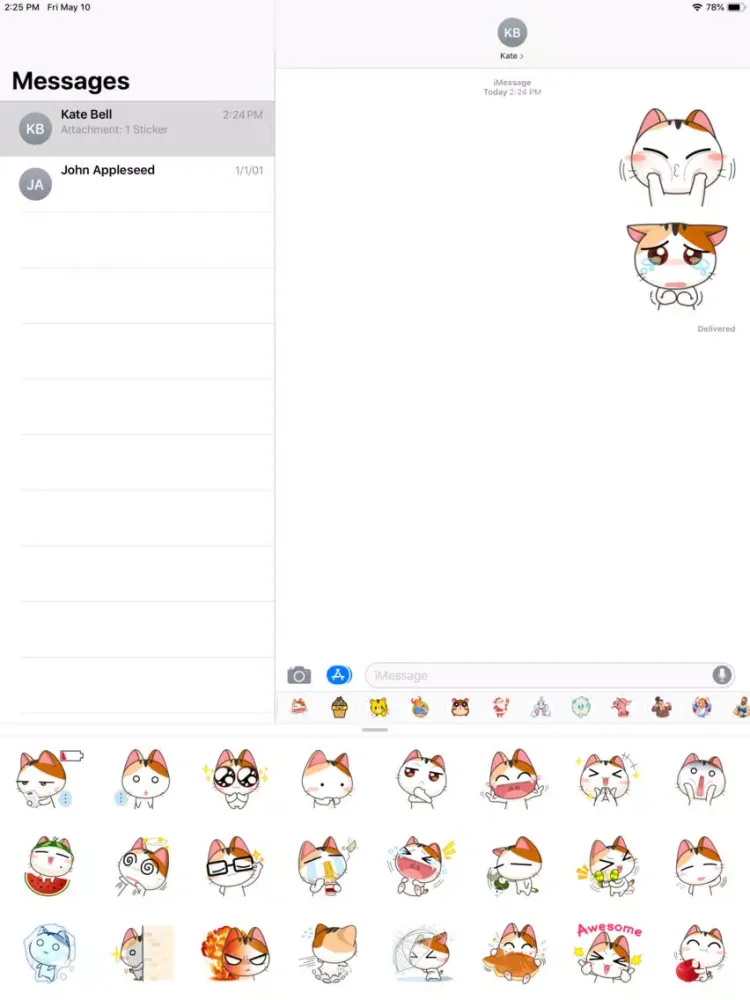 Kawaii Kitty Sticker Pack iPad  Screenshots