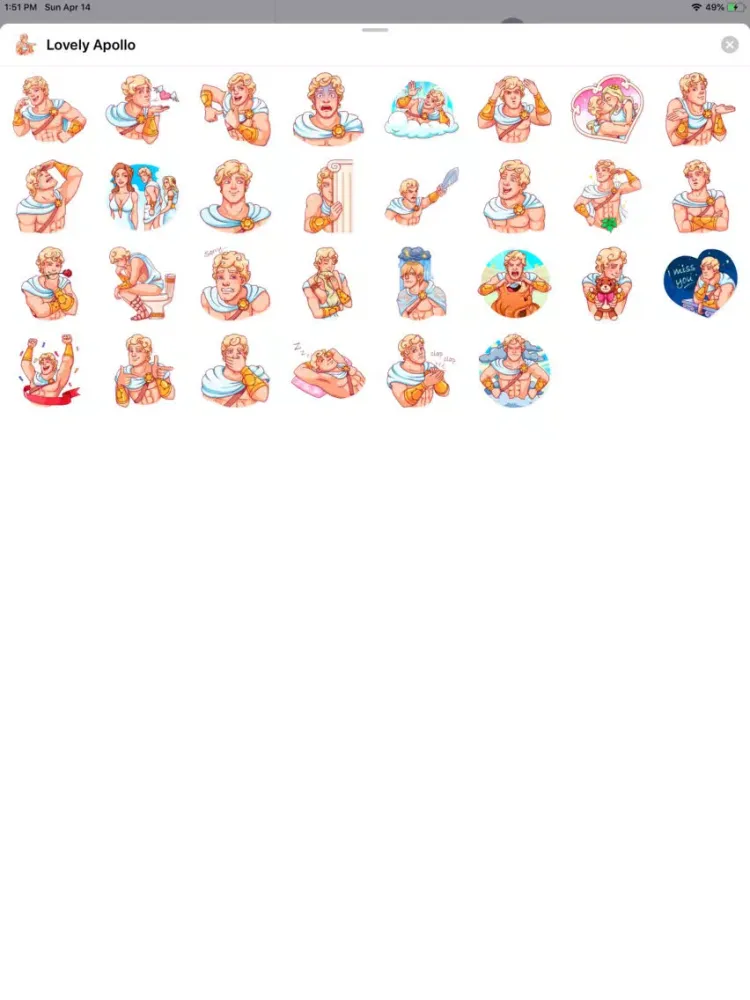 Lovely Apollo Sticker Pack iPad  Screenshots