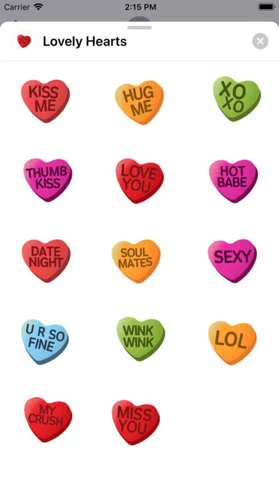 Скриншоты Loving Hearts Sticker Pack