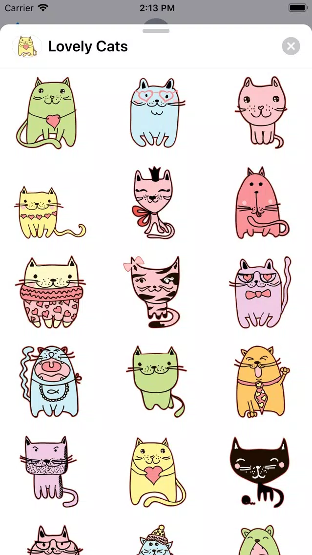 Zrzuty ekranu Lovely Cats Sticker Pack