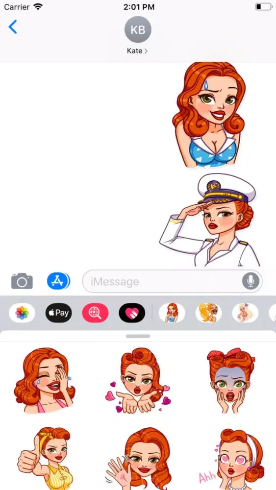 Tangkapan layar Lovely Redhead Sticker Pack