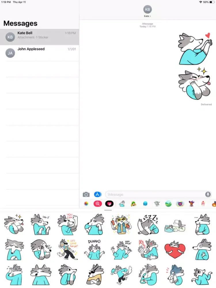 Lovely Wolf Sticker Pack iPad  स्क्रीनशॉट