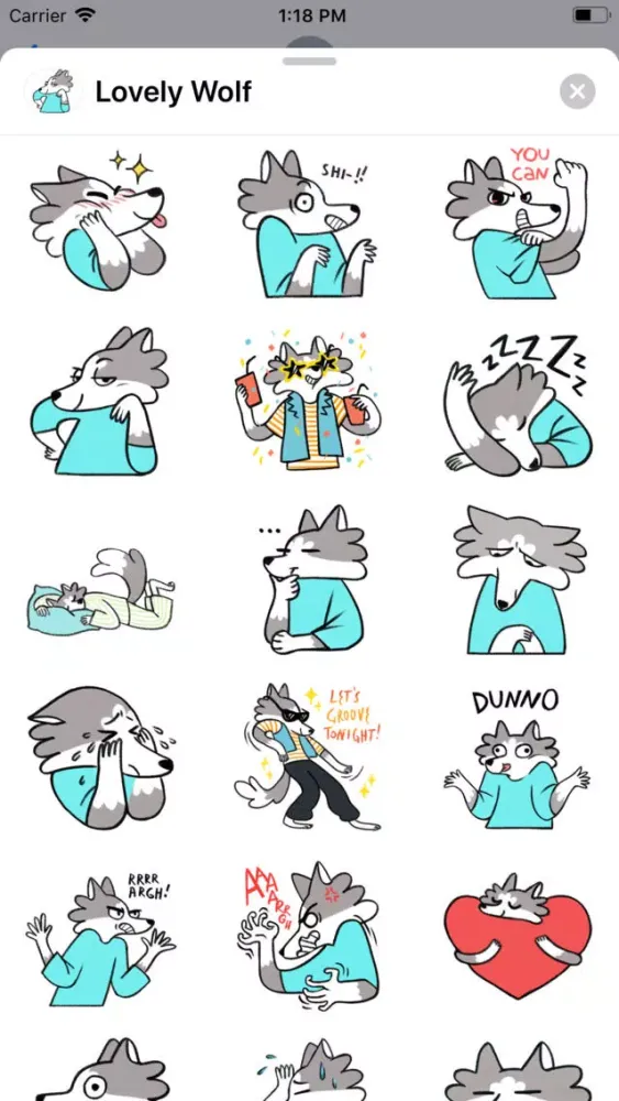 Lovely Wolf Sticker Pack स्क्रीनशॉट
