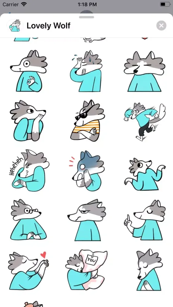 Lovely Wolf Sticker Pack स्क्रीनशॉट