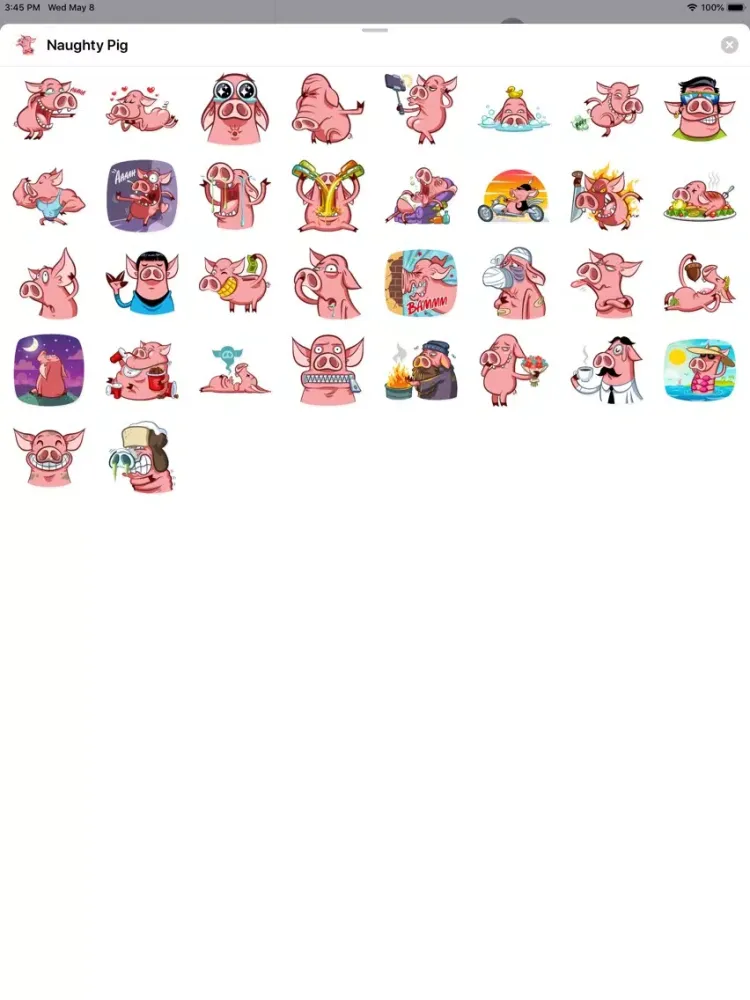 Naughty Pig Sticker Pack iPad 應用截圖