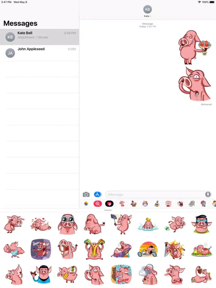 Naughty Pig Sticker Pack iPad 應用截圖