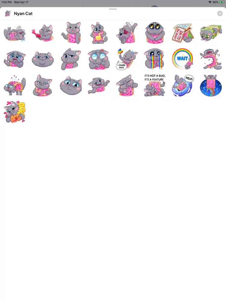 Nyan Cat Sticker Pack iPad Screenshots