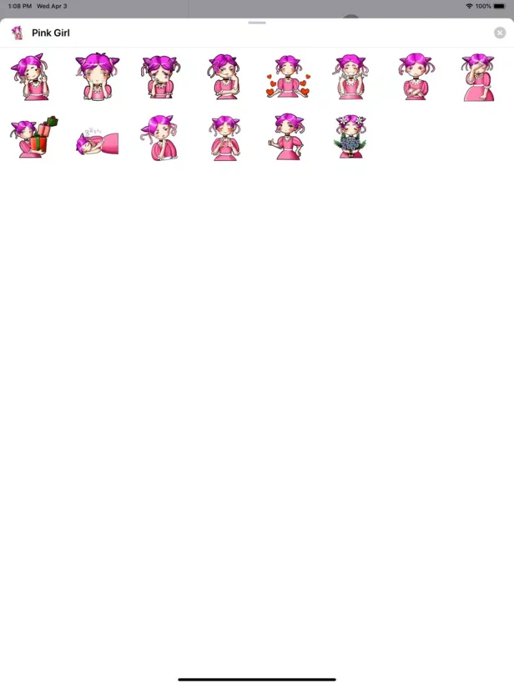Zrzuty ekranu Pink Girl Sticker Pack iPad 