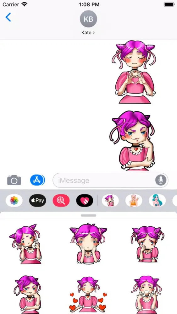 Zrzuty ekranu Pink Girl Sticker Pack