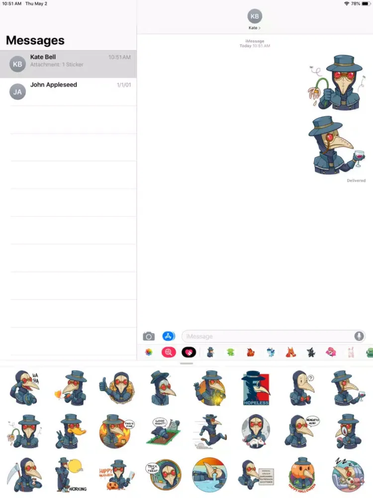 Plague Doctor Sticker Pack iPad 應用截圖
