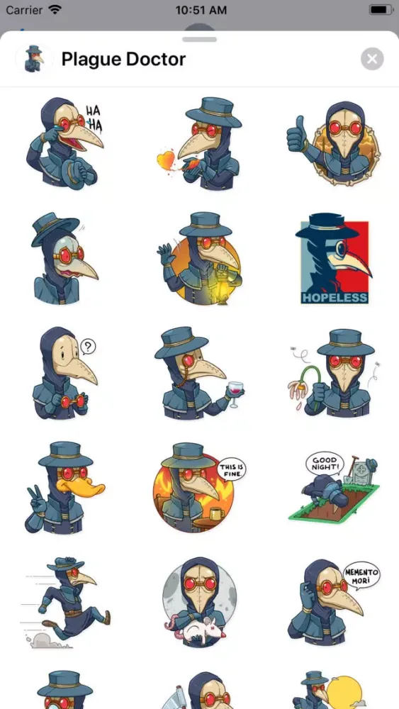 Plague Doctor Sticker Pack應用截圖