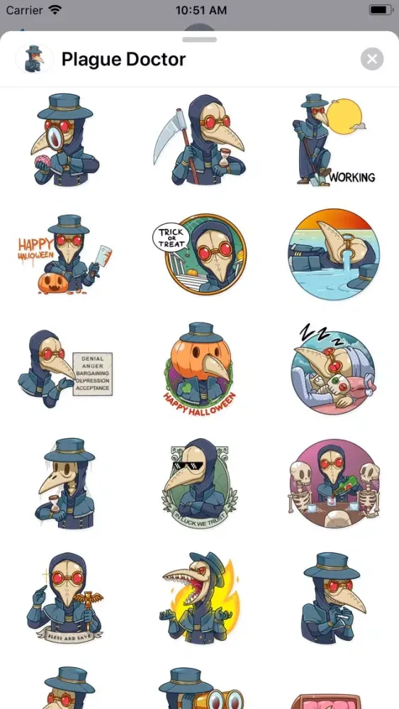 Plague Doctor Sticker Pack應用截圖