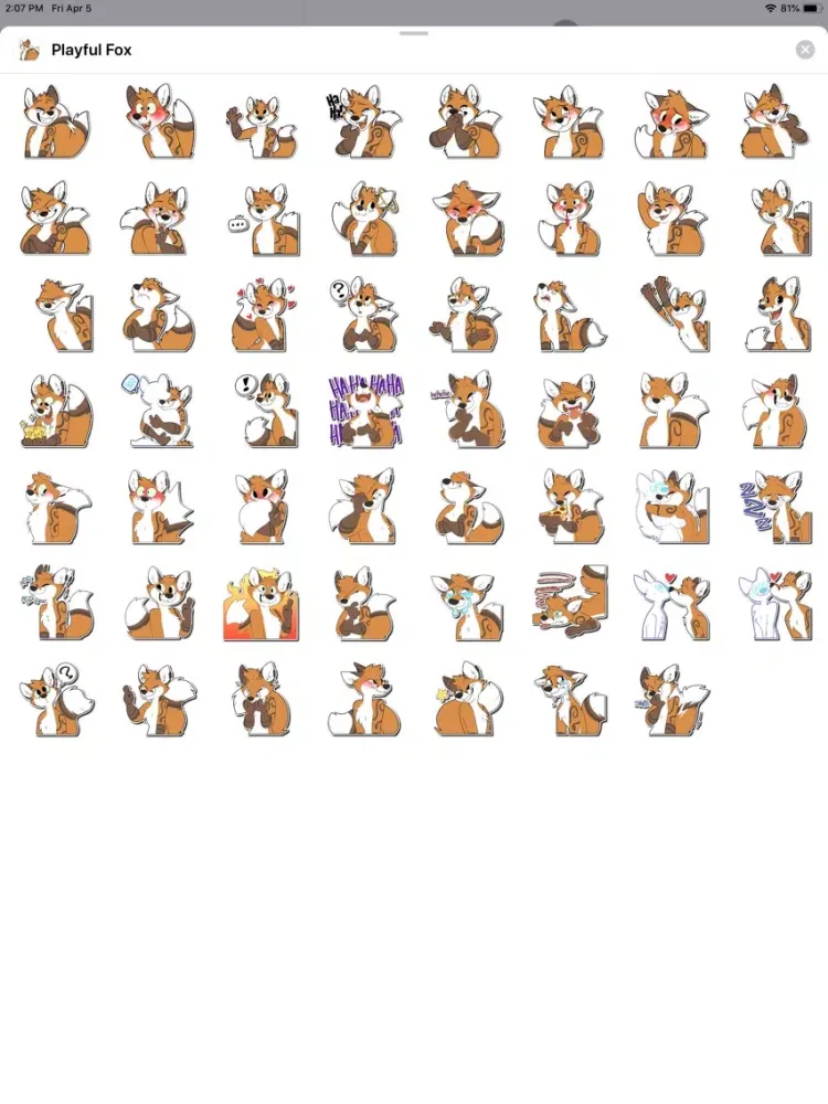 Playful Fox Sticker Pack iPad 应用截图