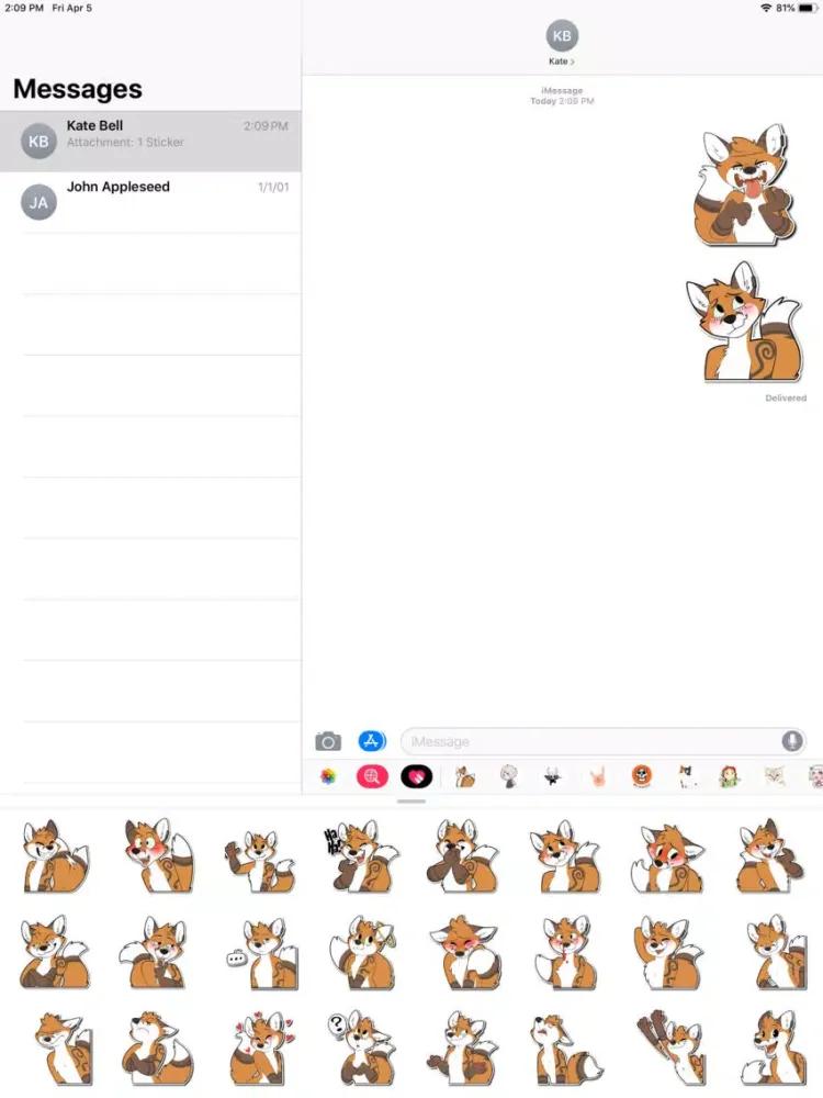 Playful Fox Sticker Pack iPad 应用截图