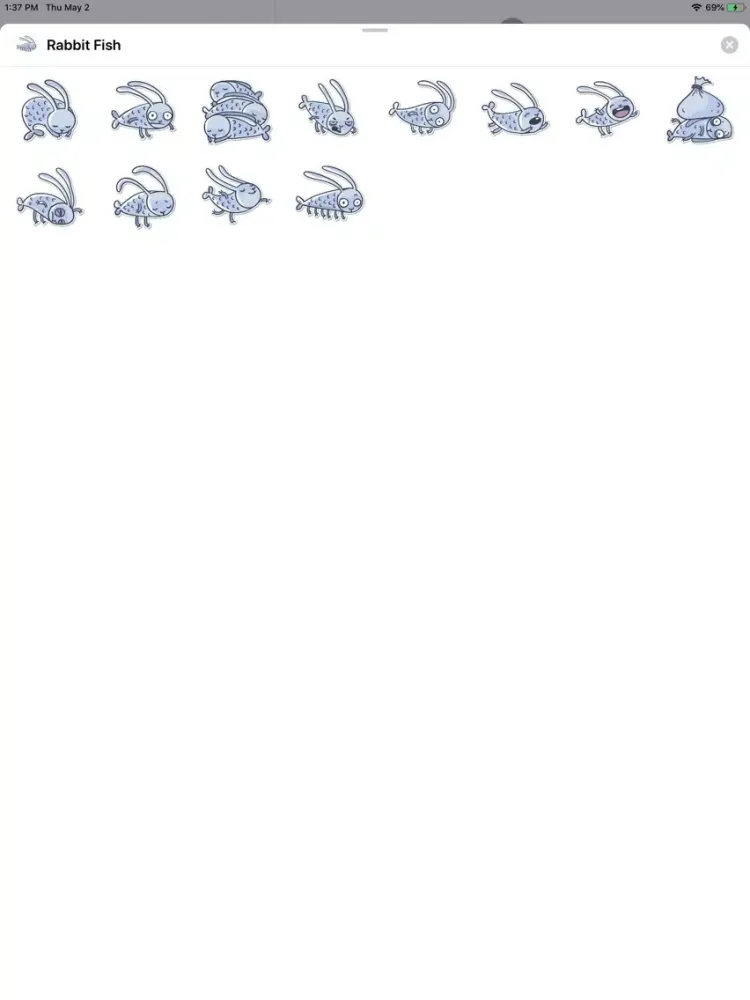 Rabbit Fish Sticker Pack iPad 應用截圖