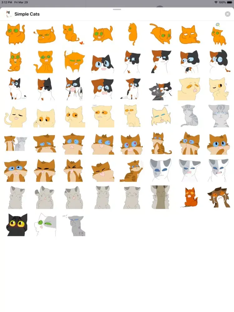 صور Simple Cats Sticker Pack iPad 