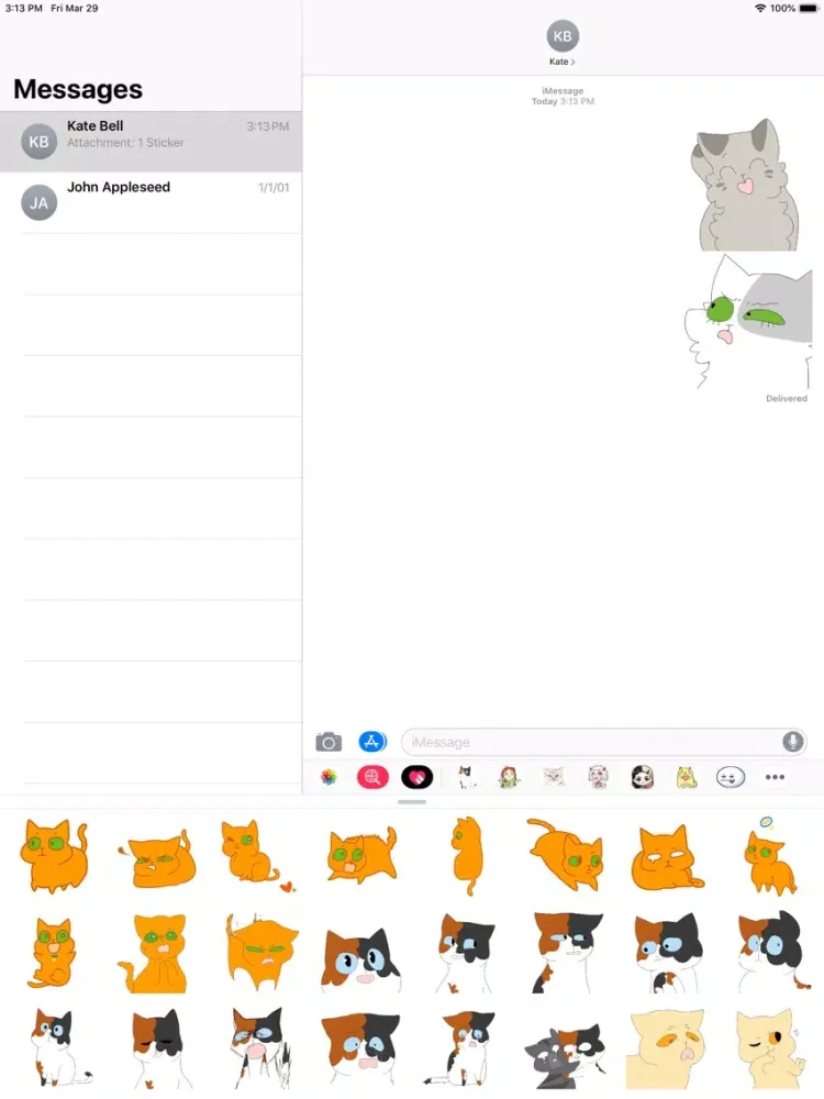 صور Simple Cats Sticker Pack iPad 