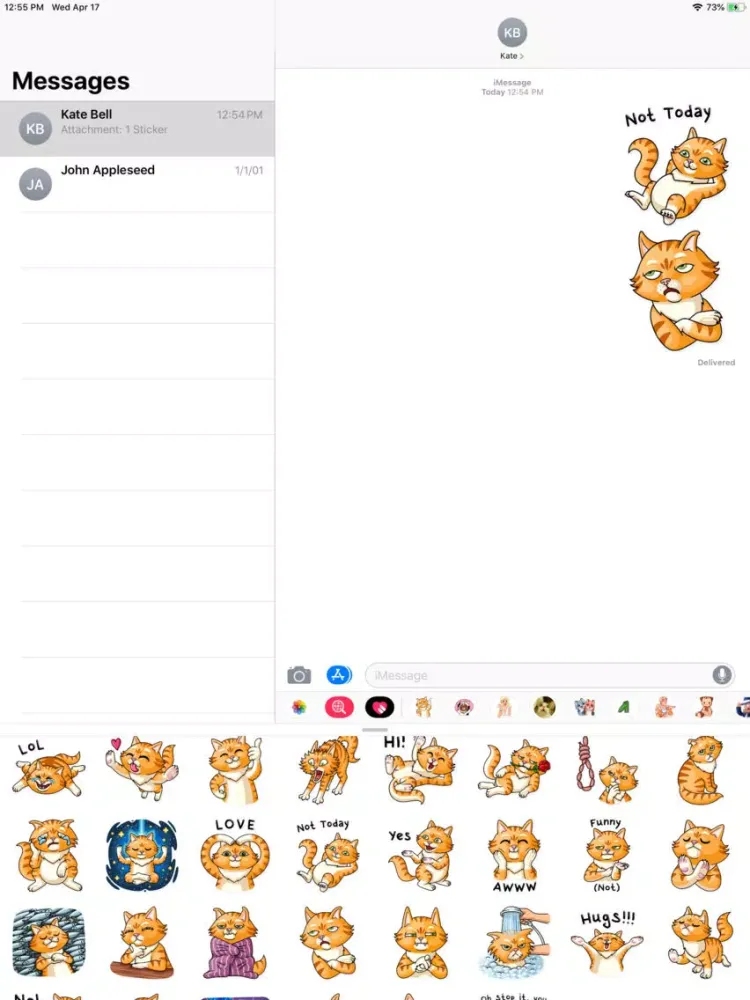Captures d'écran de Striped Cat Sticker Pack iPad 