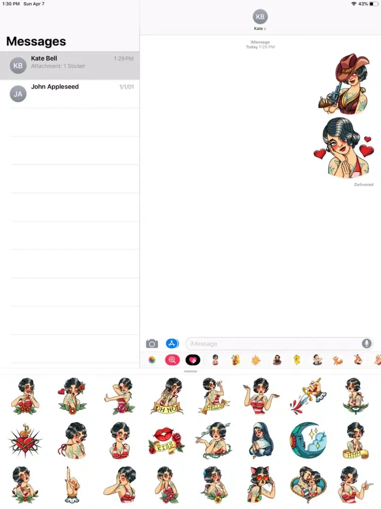 Tattoo Girl Sticker Pack iPad  스크린샷