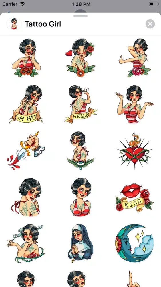 Tattoo Girl Sticker Pack 스크린샷