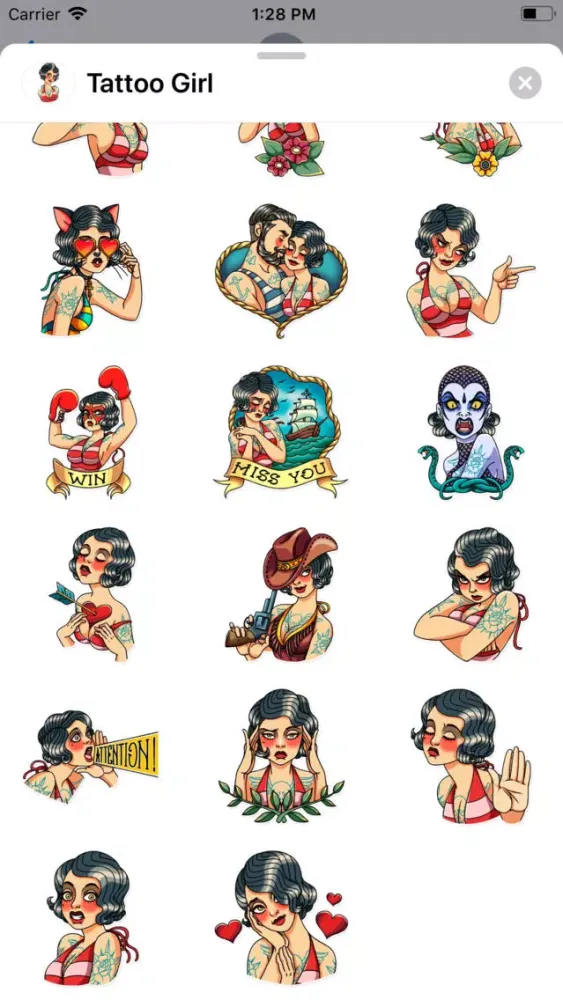 Tattoo Girl Sticker Pack 스크린샷