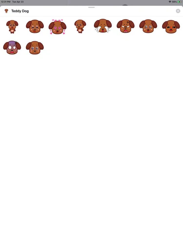 Скриншоты Teddy Dog Sticker Pack iPad 