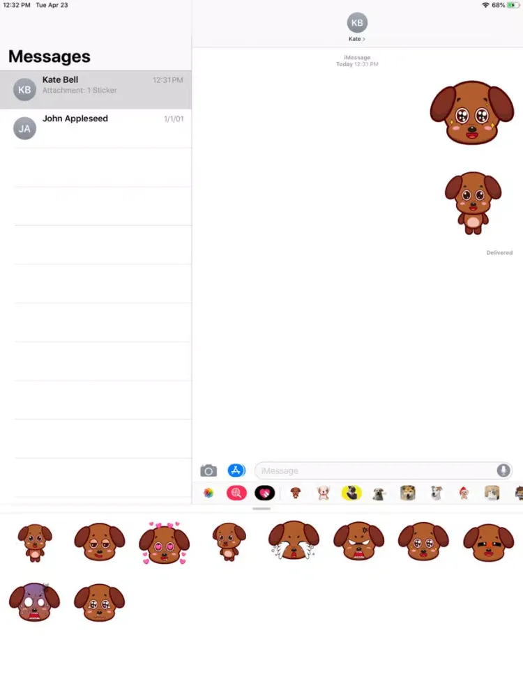 Скриншоты Teddy Dog Sticker Pack iPad 