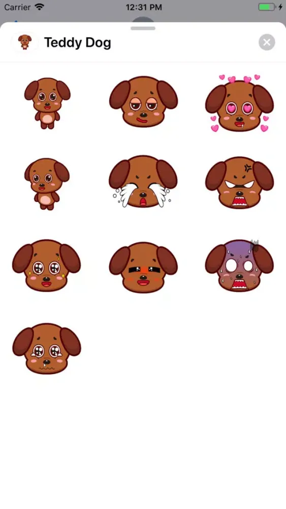 Скриншоты Teddy Dog Sticker Pack
