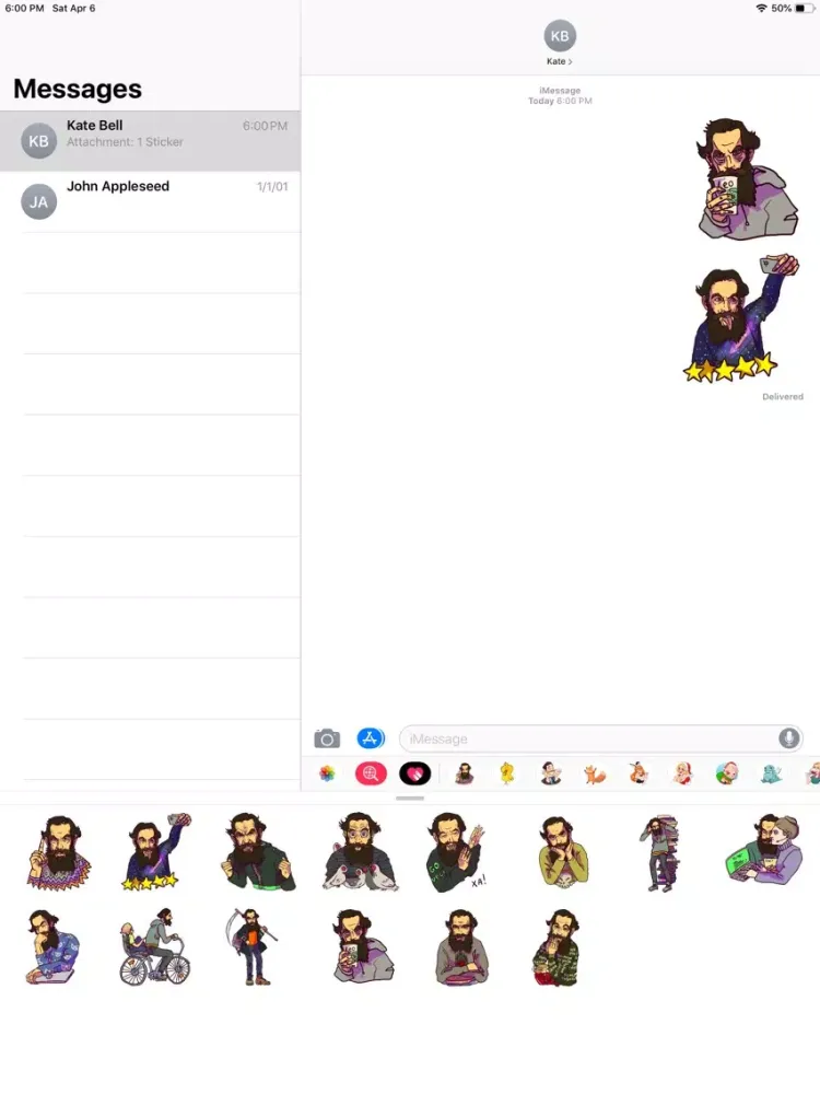Captures d'écran de Tolstoy Hipster Sticker Pack iPad 