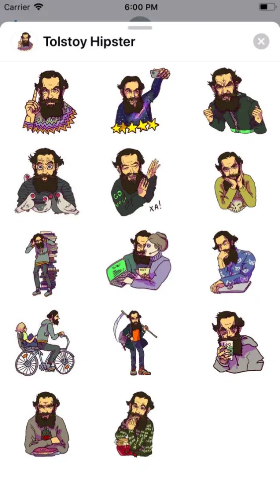 Captures d'écran de Tolstoy Hipster Sticker Pack