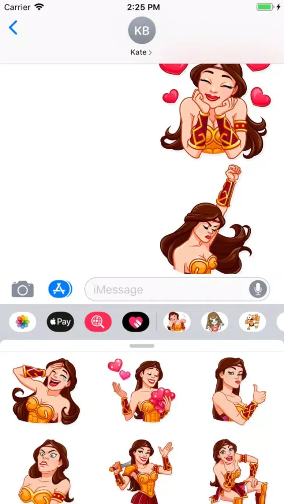 Ảnh chụp màn hình của Warrior Girl Sticker Pack