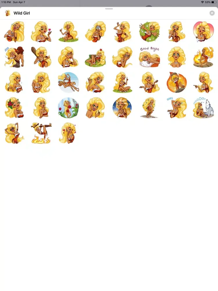 Wild Girl Sticker Pack iPad 应用截图