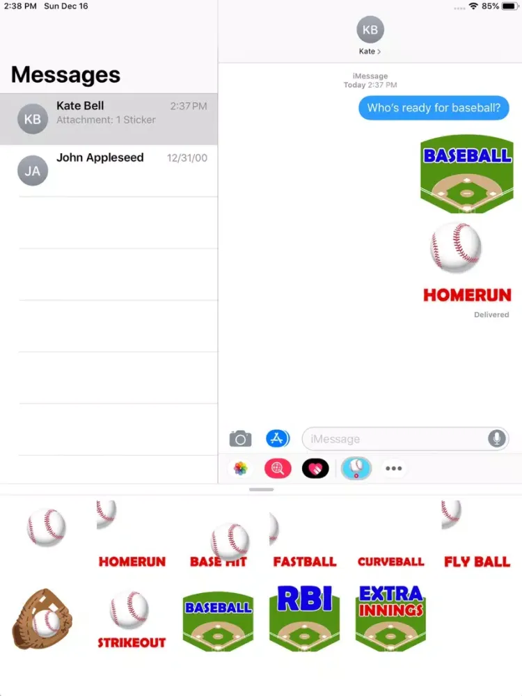 صور Animated Baseball Stickers iPad 