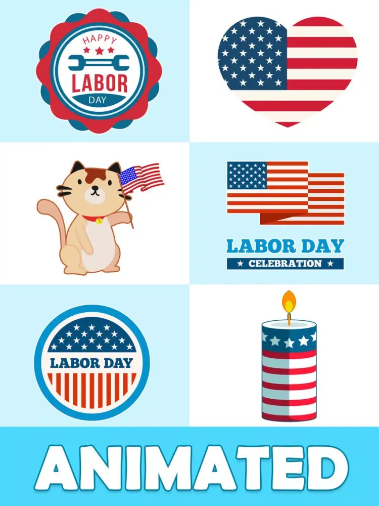 Zrzuty ekranu Animated Labor Day Stickers iPad 