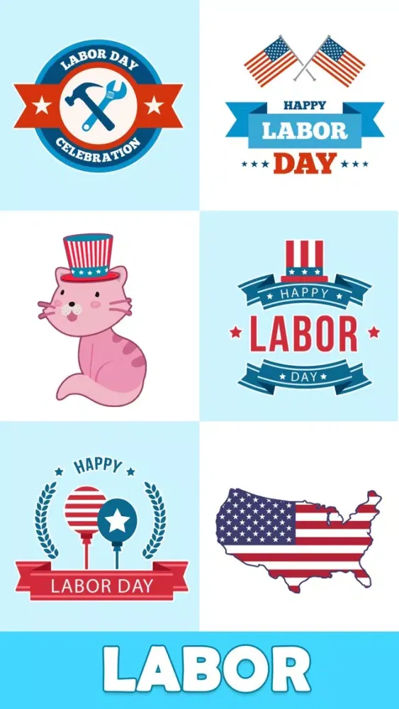 Zrzuty ekranu Animated Labor Day Stickers