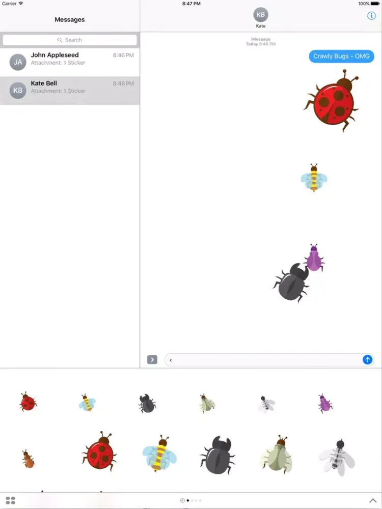 Ảnh chụp màn hình của Crawly Bugs Animated Stickers iPad 