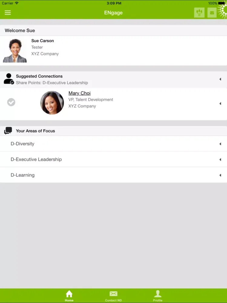 Executive Networks ENgage iPad  Screenshots