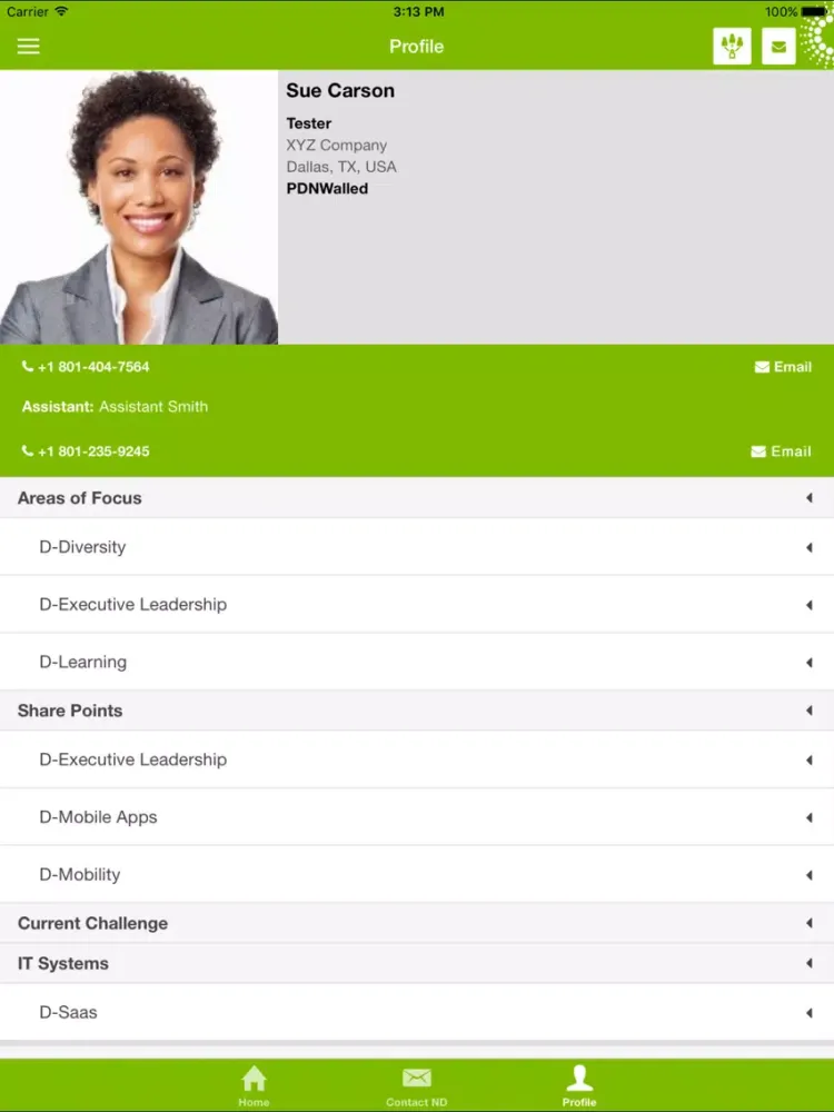 Executive Networks ENgage iPad  Screenshots