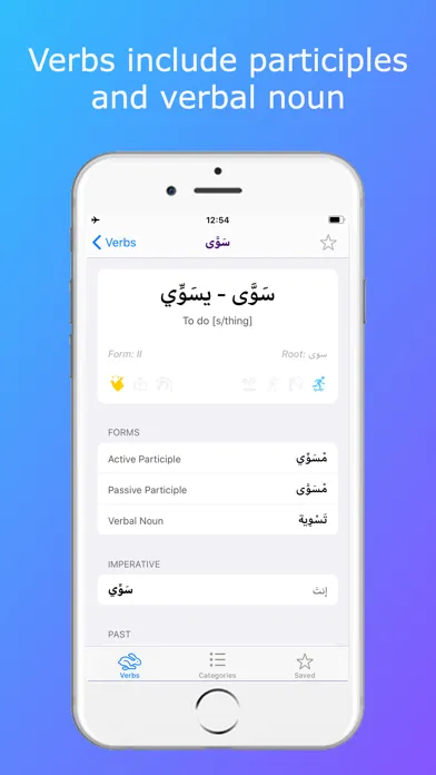 Tangkapan skrin Levantine Arabic Verbs