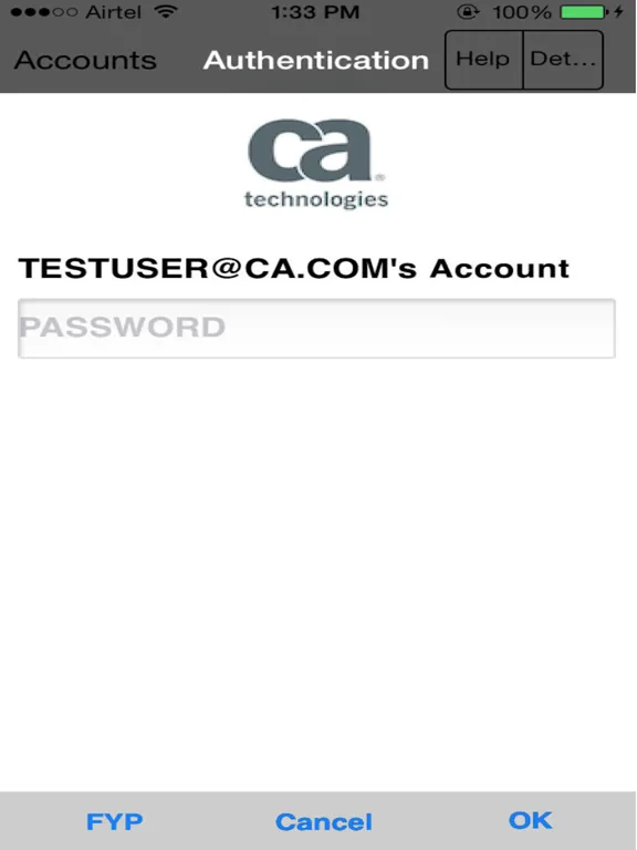 Capturas de pantalla de CA Auth ID iPad 