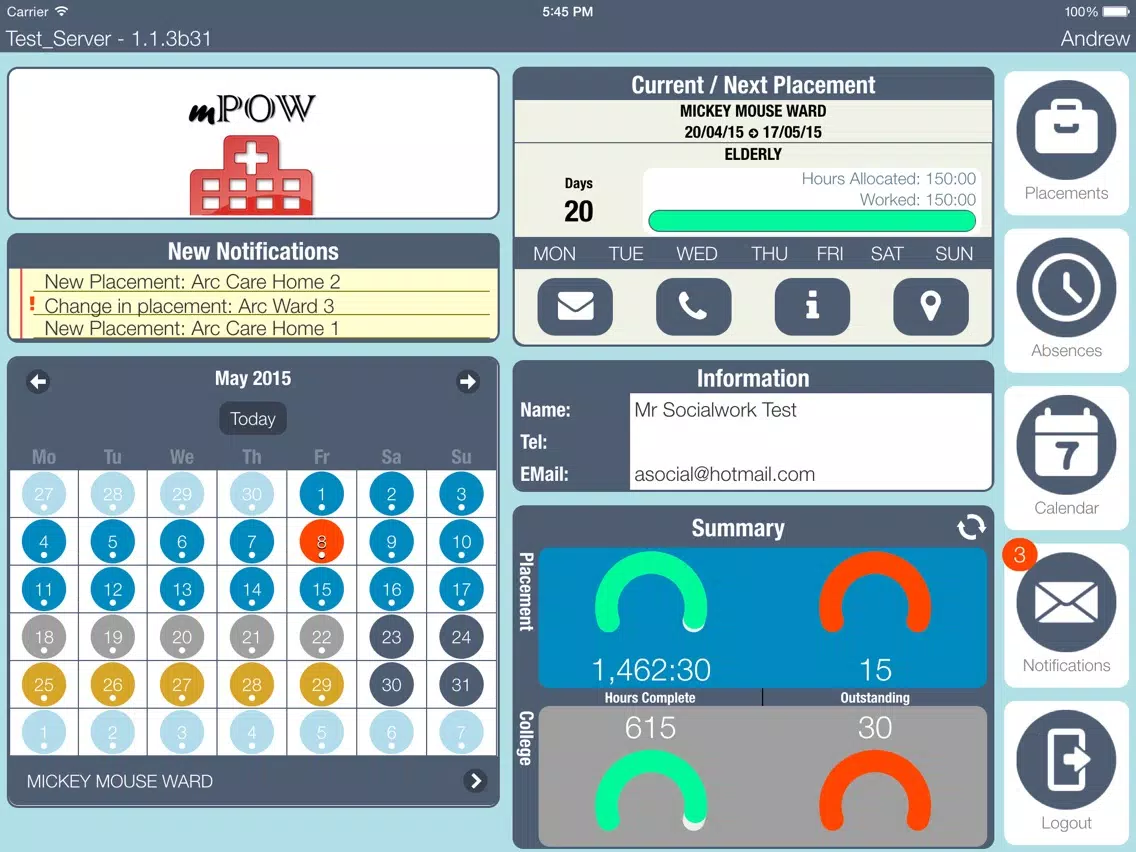Screenshot di mPOW iPad 