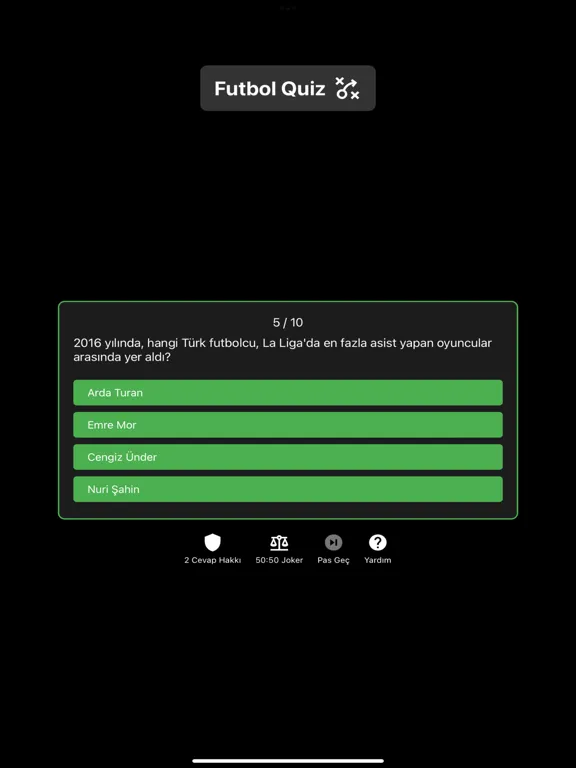 Ảnh chụp màn hình của Futbol Quiz Oyunu iPad 