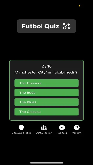 Ảnh chụp màn hình của Futbol Quiz Oyunu