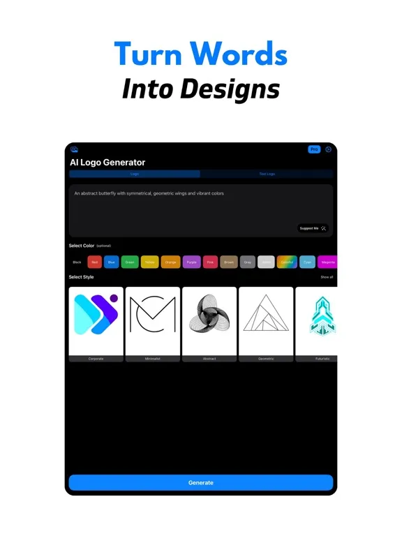 AI Logo Generator+ iPad  Screenshots