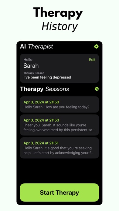 Tangkapan skrin AI Therapist: Therapy Chatbot