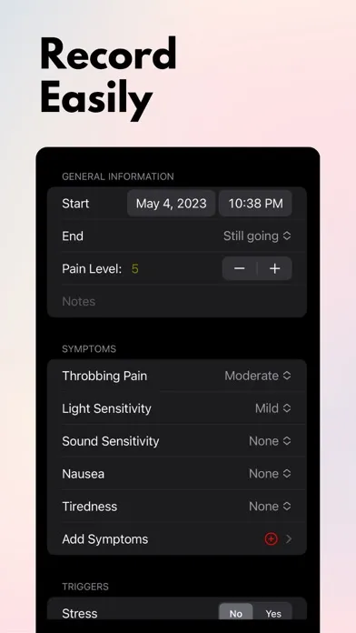 Migraine Tracker+ Screenshots
