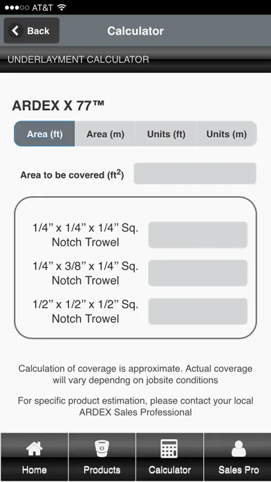 Скриншоты ARDEX Americas Product Calc