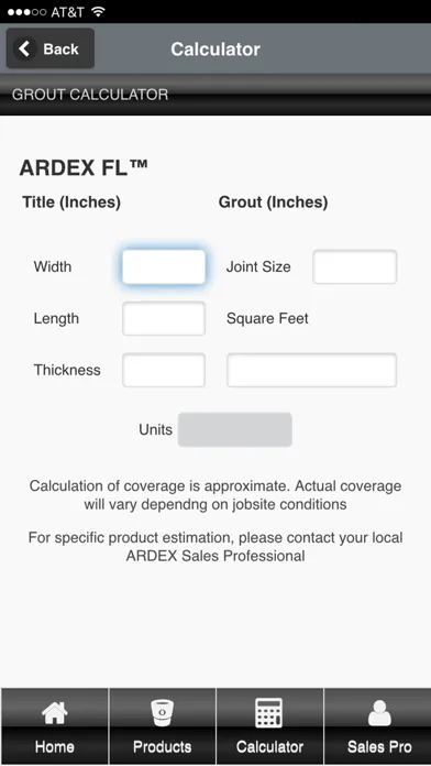 Скриншоты ARDEX Americas Product Calc