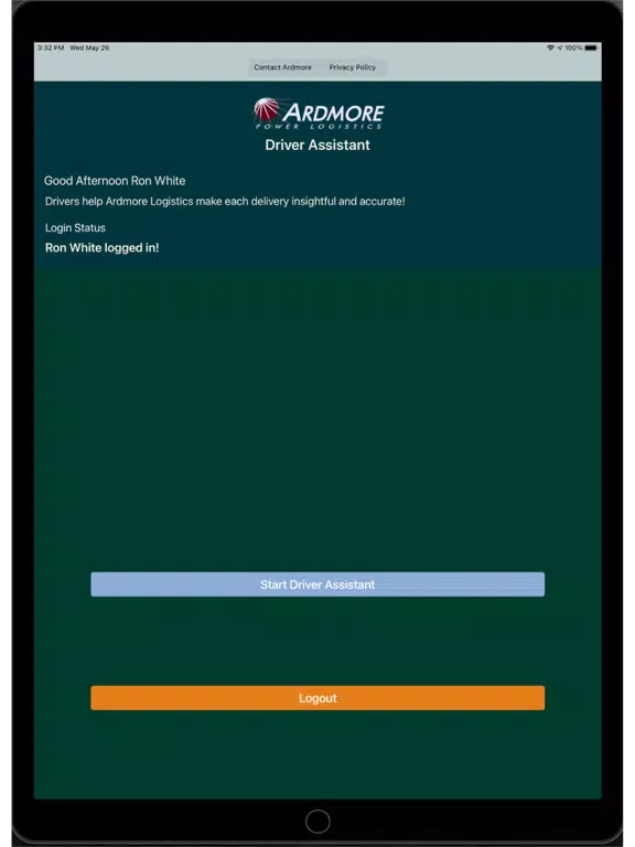 Screenshot di Ardmore Driver Assistant iPad 